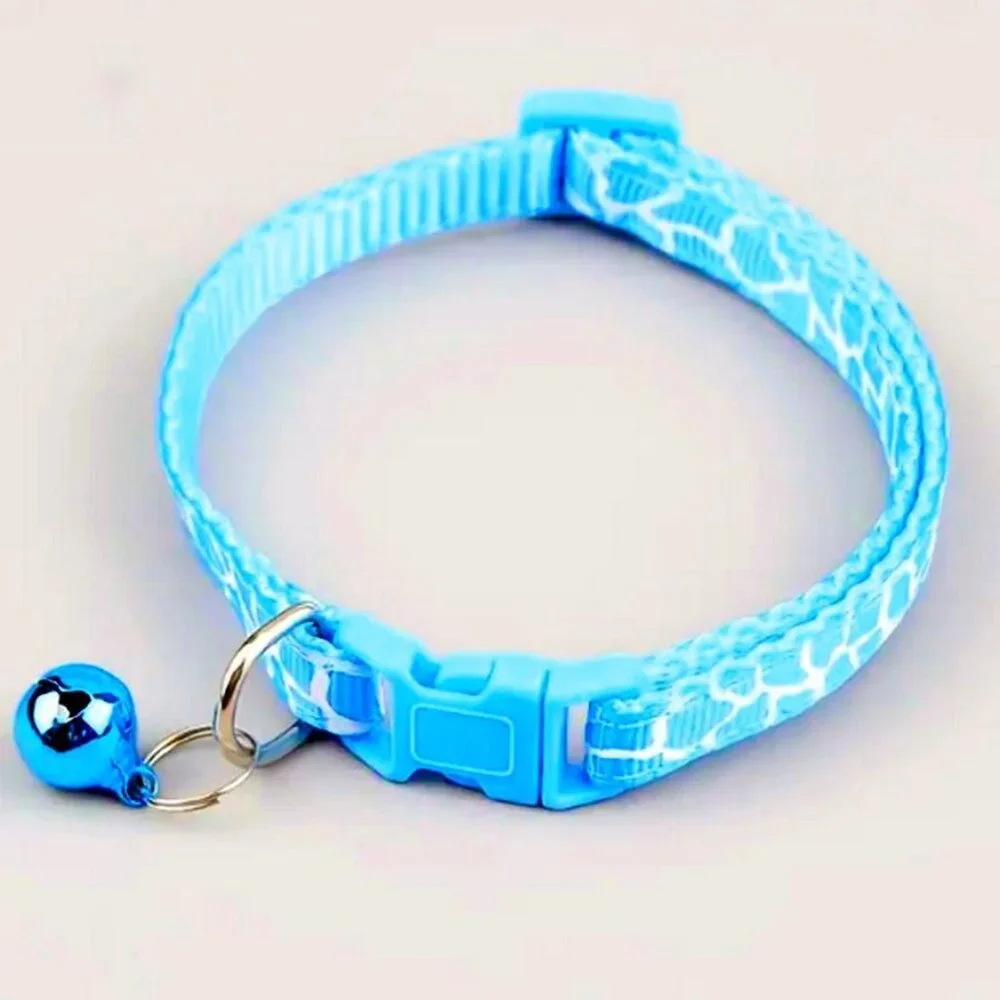 Belen Kutest Blue Giraffe Pattern Cat Collar with Bell and Toys Gift Package